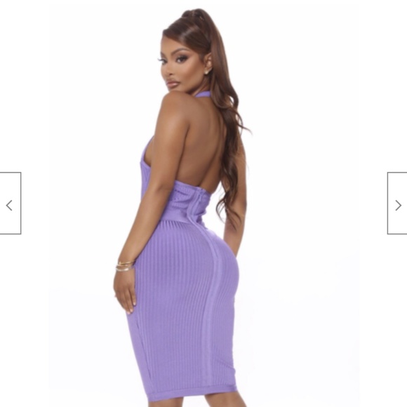 LILAC PURPLE RIBBED BANDAGE DRESS UNDERWIRE BUST - Picture 4 of 13